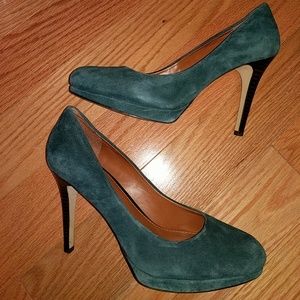 Teal Suede Banana Republic Pumps Round Toe